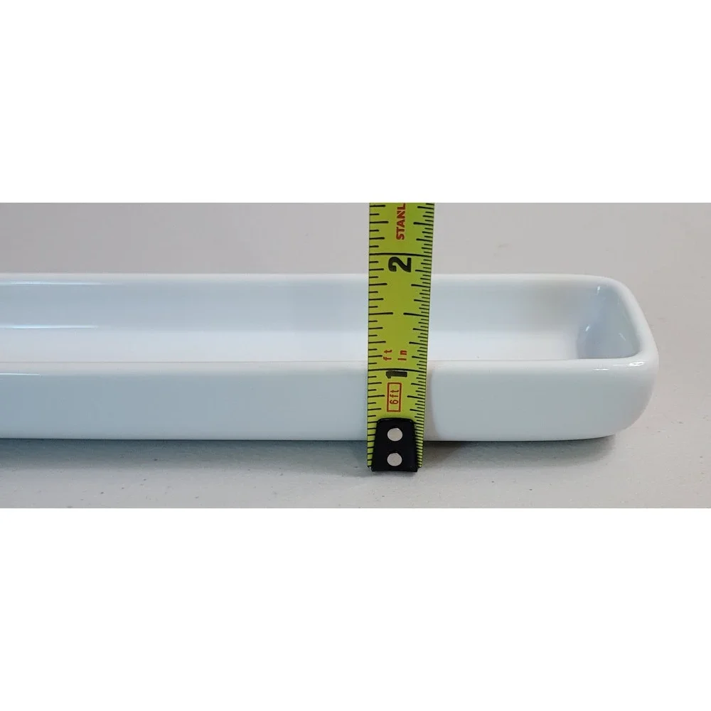 Pampered Chef Simple Additions White Ceramic Long Rectangular Serving Tray 13.5